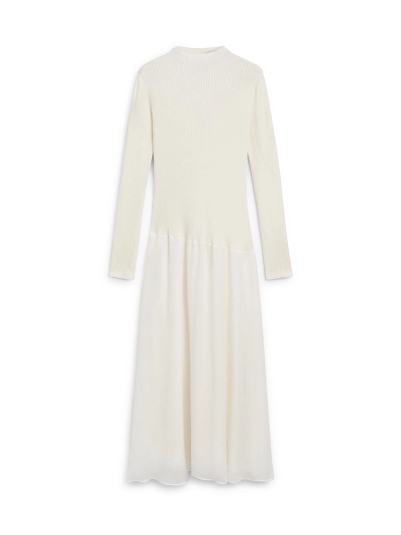 Платье с вязаным верхом и деталями