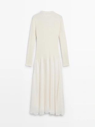 Платье с вязаным верхом и деталями- Заказать в России