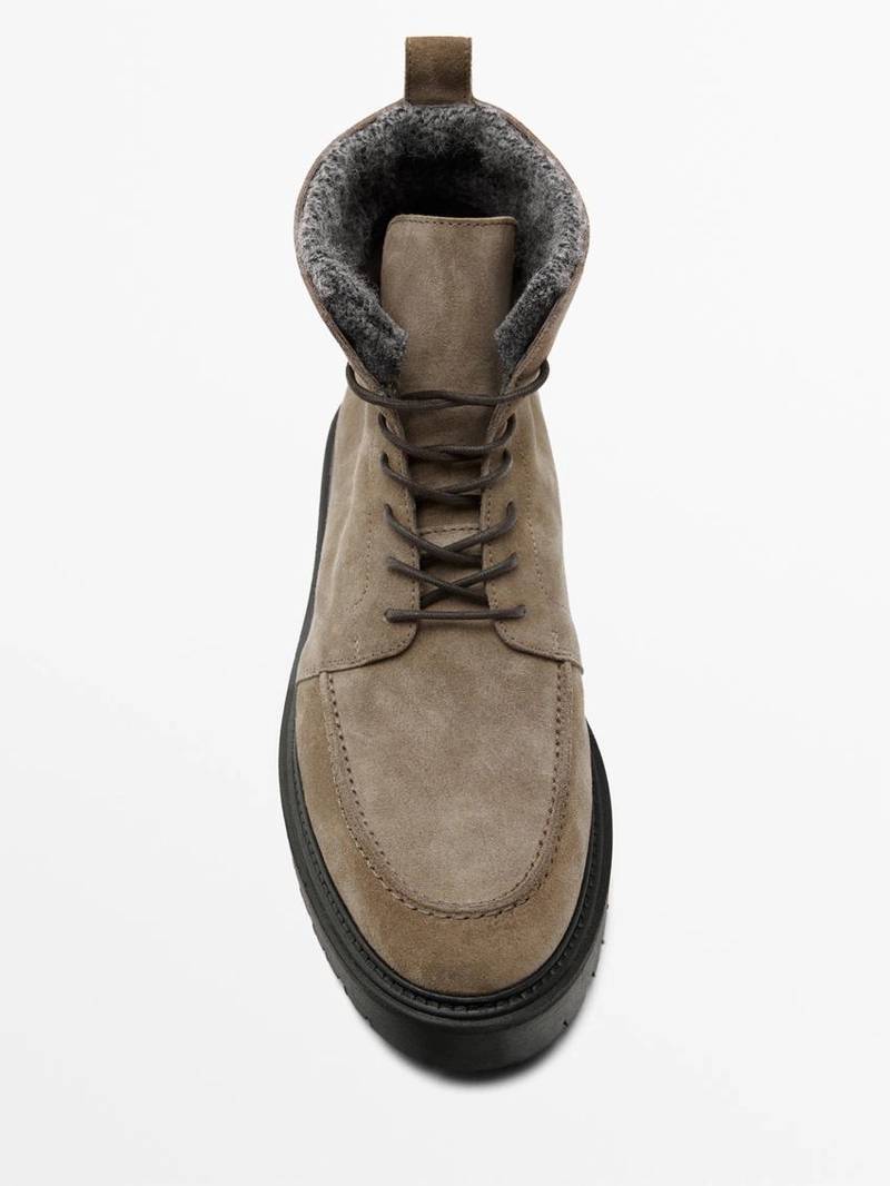 Ботинки из кожи с завязкой и подкладкой