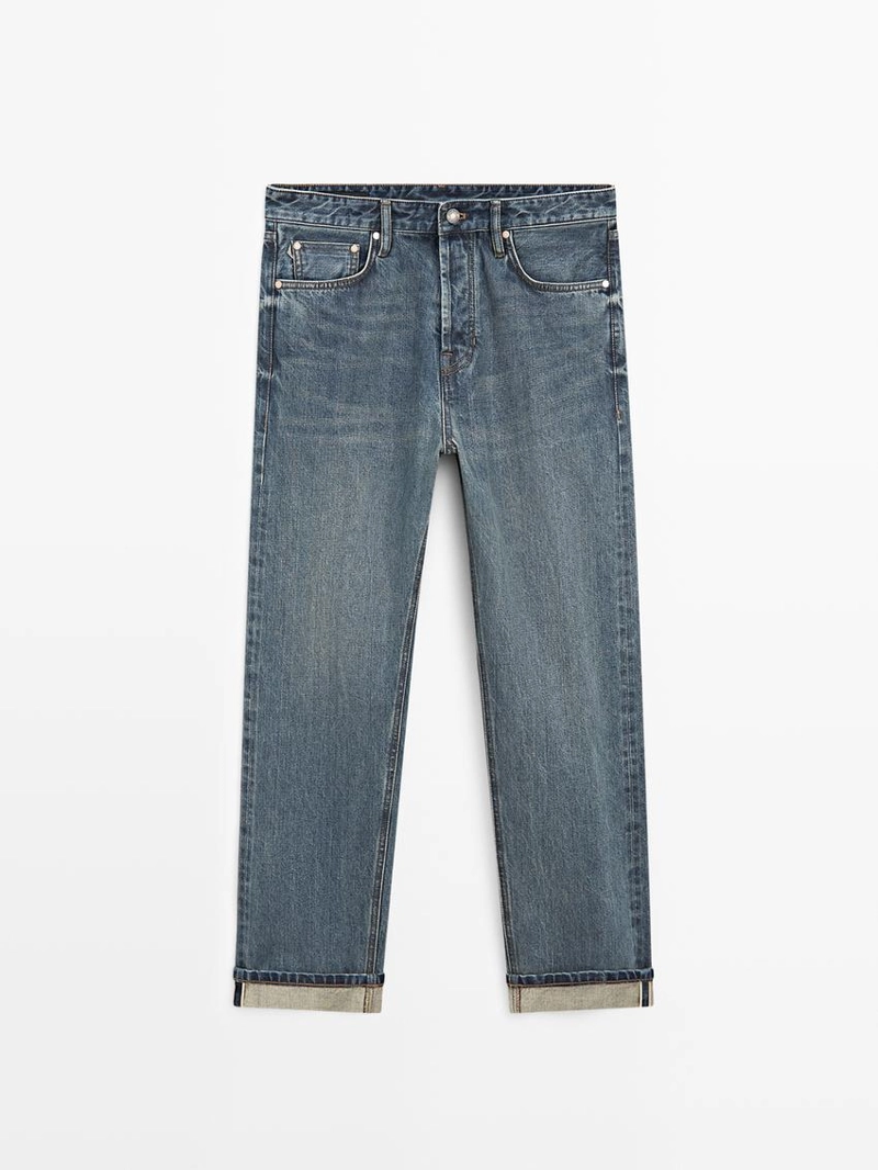 Джинсы с притачным краем