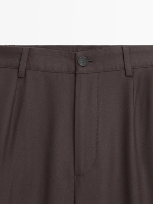 Брюки с укороченными штанинами из шерстяной смеси- Заказать в России