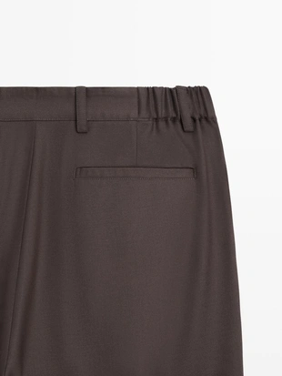 Брюки с укороченными штанинами из шерстяной смеси- Заказать в России