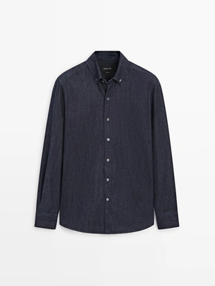 Рубашка из денима REGULAR FIT- Заказать в России