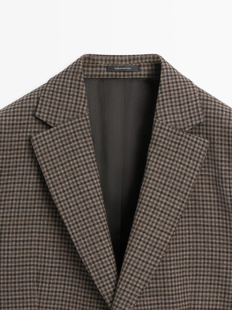 Пиджак из шерсти в клетку