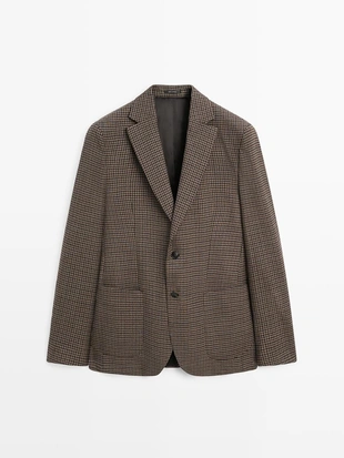 Пиджак из шерсти в клетку- Заказать в России