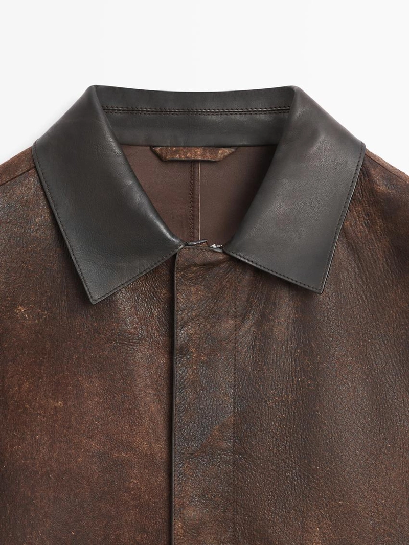 Куртка из замши с контрастными вставками