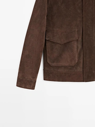 Замшевая кожаная куртка- Заказать в России