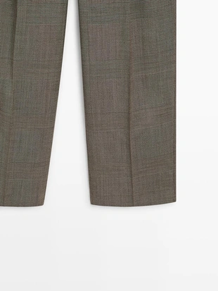 Брюки из 100% шерсти в клетку- Заказать в России