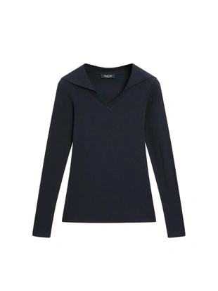 Поло с длинным рукавом и V-образным вырезом- Заказать в России