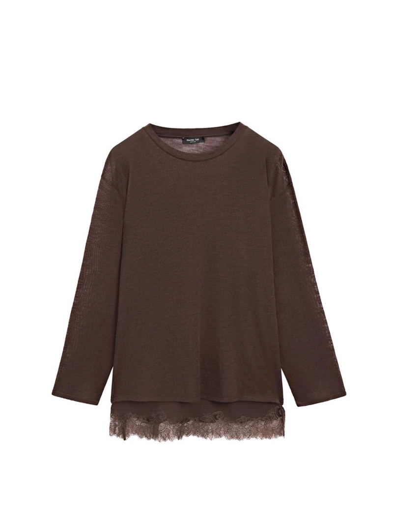 Лонгслив с кружевными деталями