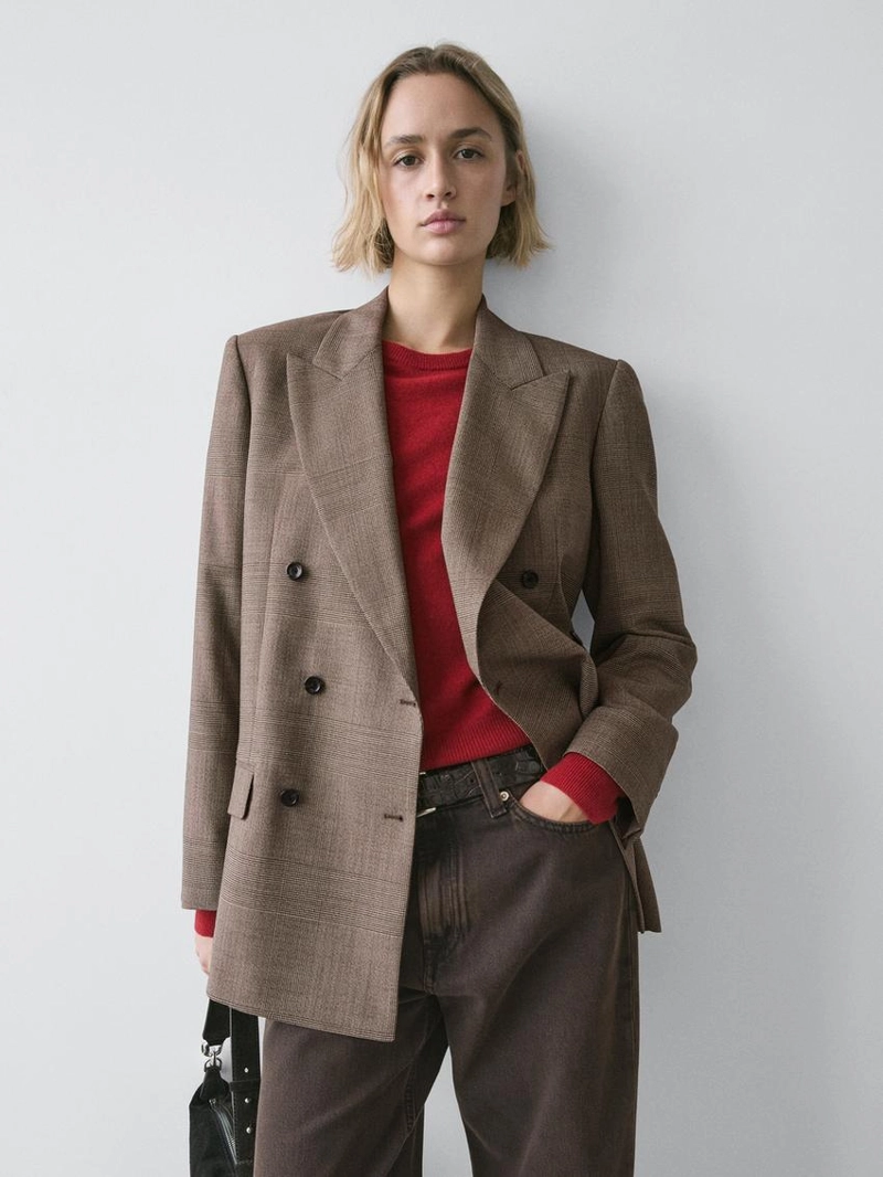 Пиджак из клетчатой ткани из 100% шерсти