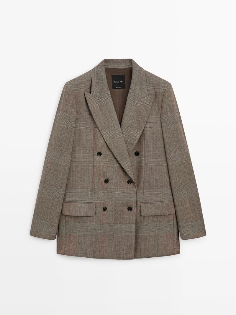 Пиджак из клетчатой ткани из 100% шерсти