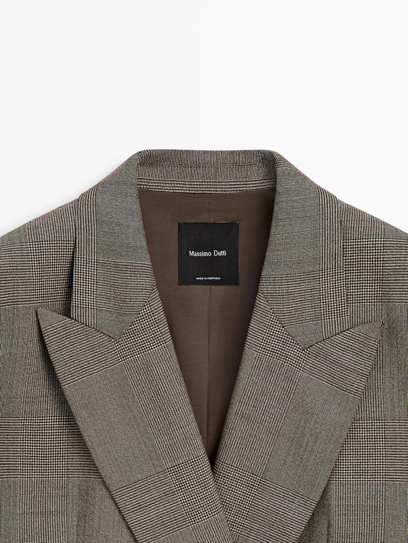Пиджак из клетчатой ткани из 100% шерсти