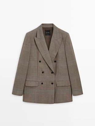 Купить Massimo Dutti Пиджак из клетчатой ткани из 100% шерсти