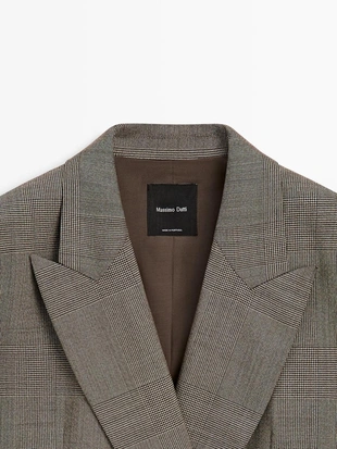 Пиджак из клетчатой ткани из 100% шерсти- Заказать в России