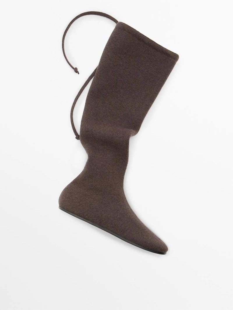 Сапоги до колена из кашемира