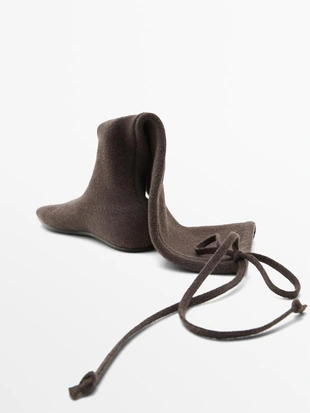 Сапоги до колена из кашемира- Заказать в России