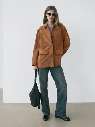 Замшевая кожаная куртка- Заказать в России