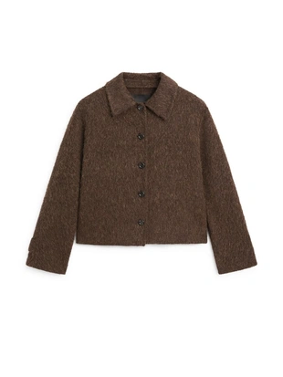 Кардиган из альпаки с воротником рубашки- Заказать в России