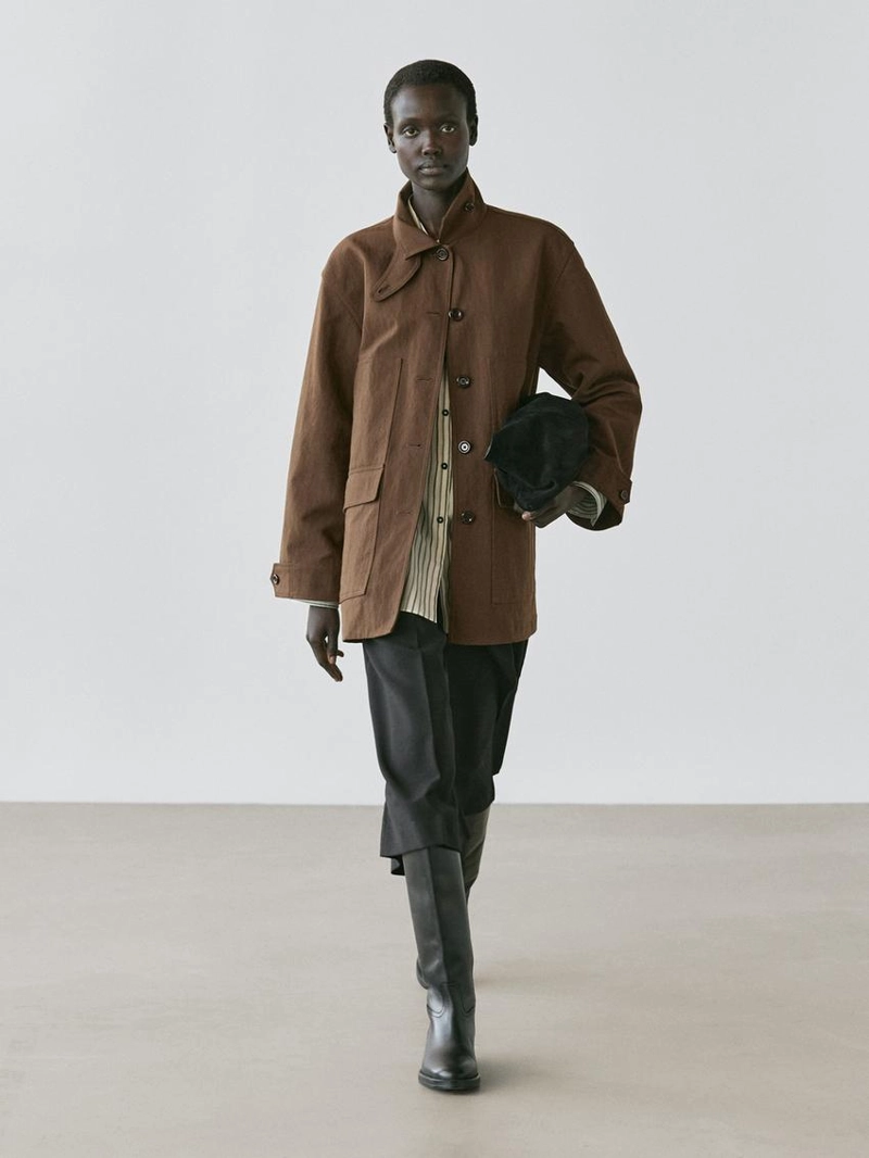 Куртка из хлопкового микса с карманами