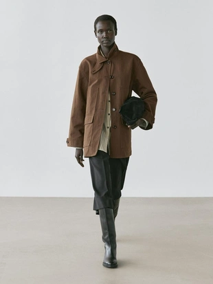 Куртка из хлопкового микса с карманами- Заказать в России