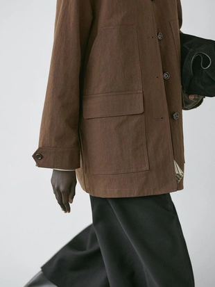 Куртка из хлопкового микса с карманами- Заказать в России