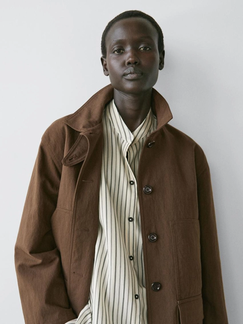 Куртка из хлопкового микса с карманами