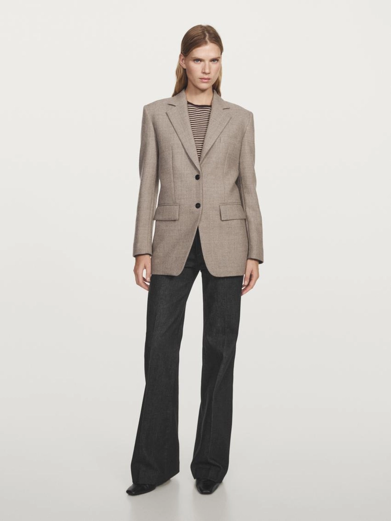 Шерстяной пиджак в мелкую клетку