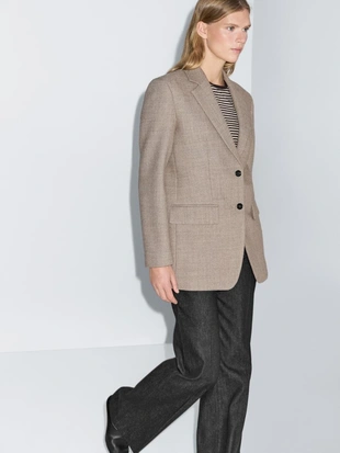 Шерстяной пиджак в мелкую клетку- Заказать в России
