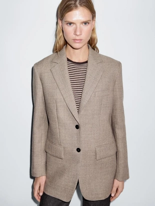 Шерстяной пиджак в мелкую клетку- Заказать в России