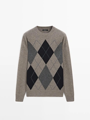 Свитер из шерстяной смеси с круглым вырезом- Заказать в России