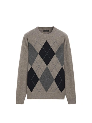 Свитер из шерстяной смеси с круглым вырезом- Заказать в России