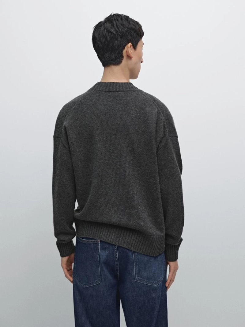 Кардиган с v-образным вырезом из шерстяно-хлопкового микса