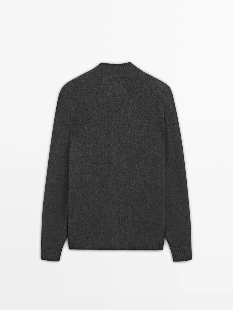 Кардиган с v-образным вырезом из шерстяно-хлопкового микса