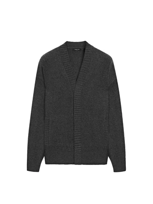 Кардиган с V-образным вырезом из шерстяно-хлопкового микса- Заказать в России