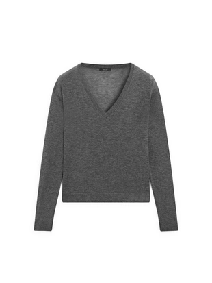 Свитер из шерсти и шелка вязаный- Заказать в России