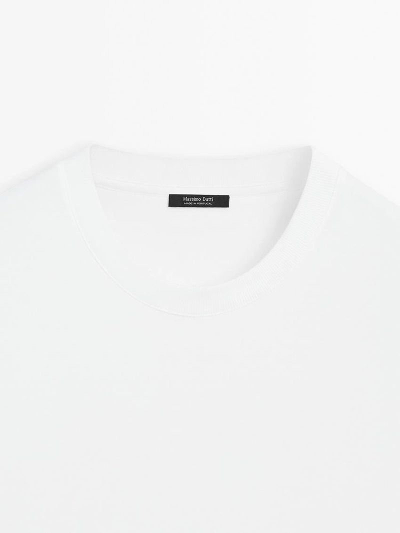 Футболка из мерсеризованного хлопка с короткими рукавами средней плотности