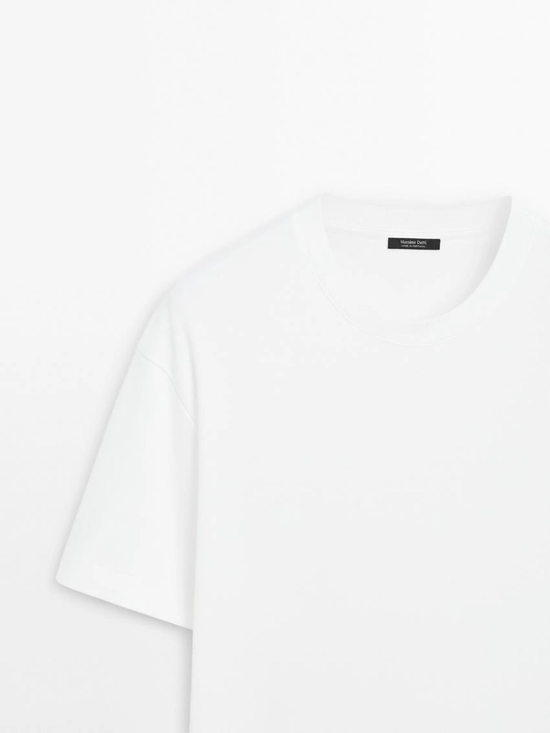 Футболка из мерсеризованного хлопка с короткими рукавами средней плотности