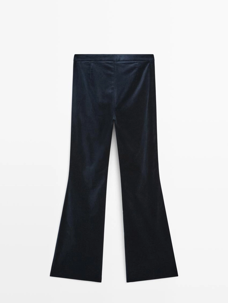 Брюки из бархата скинни-флэр