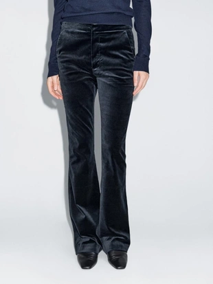 Брюки из бархата скинни-флэр- Заказать в России