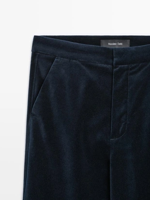 Брюки из бархата скинни-флэр- Заказать в России