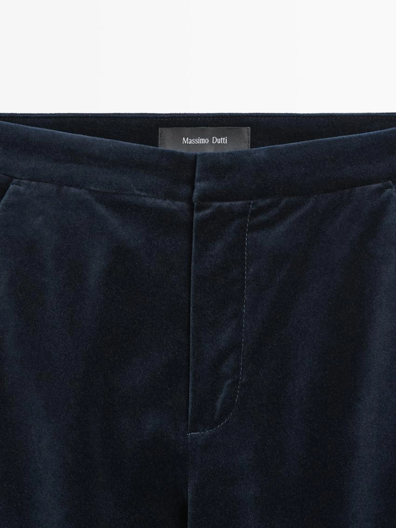 Брюки из бархата скинни-флэр