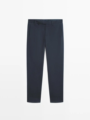 Хлопково-шелковые брюки из твила- Заказать в России