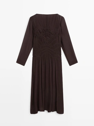 Платье миди с собранными деталями- Заказать в России