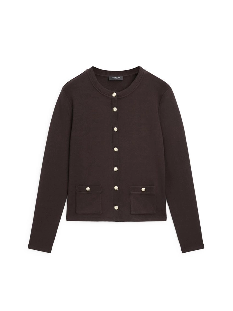 Плетеный кардиган с золотыми пуговицами