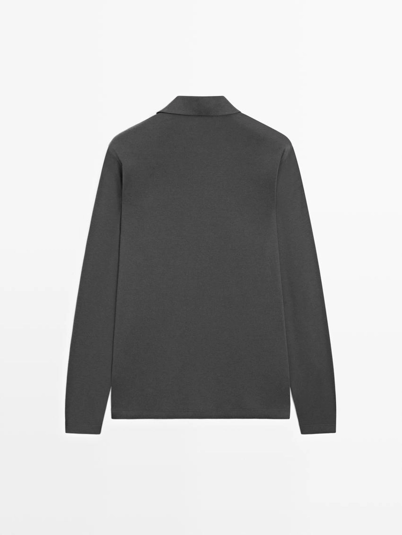 Поло с длинным рукавом на кнопках