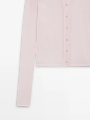 Кардиган из шерстяно-полиэстерного трикотажа- Заказать в России