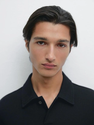 Поло с длинными рукавами из текстурированной ткани- Заказать в России