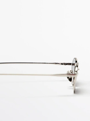 Солнцезащитные очки с металлической оправой в форме гексагона- Заказать в России