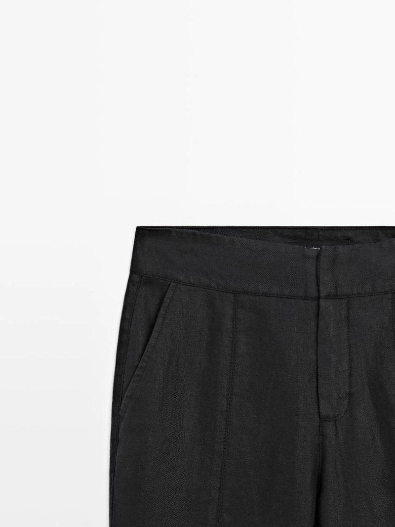 100% льняные брюки прямого кроя